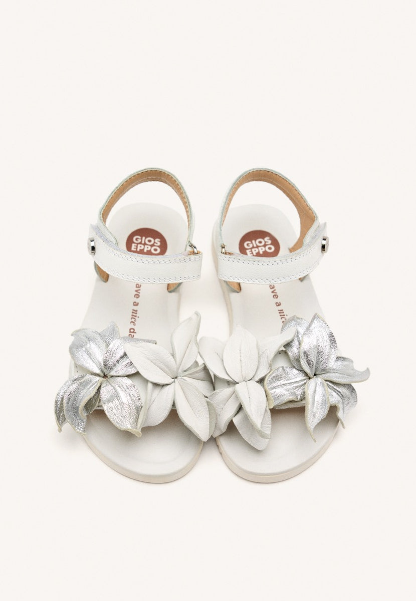 SANDALI PELLE CON FIORI MARINETTE