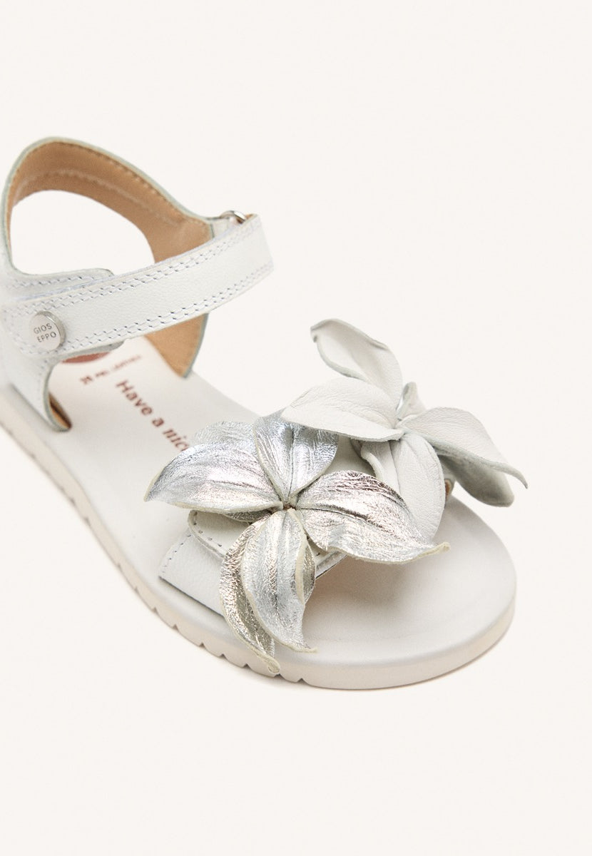 SANDALI PELLE CON FIORI MARINETTE