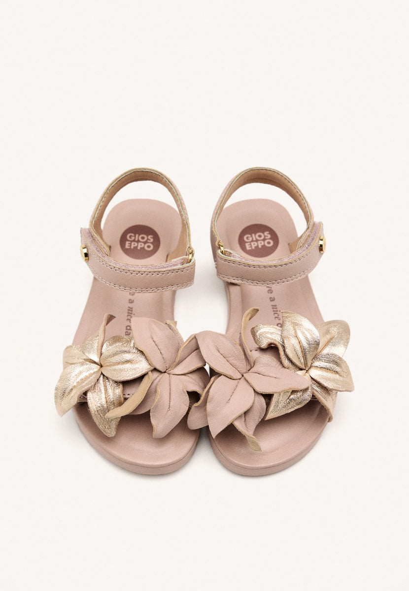 SANDALI PELLE CON FIORI MARINETTE