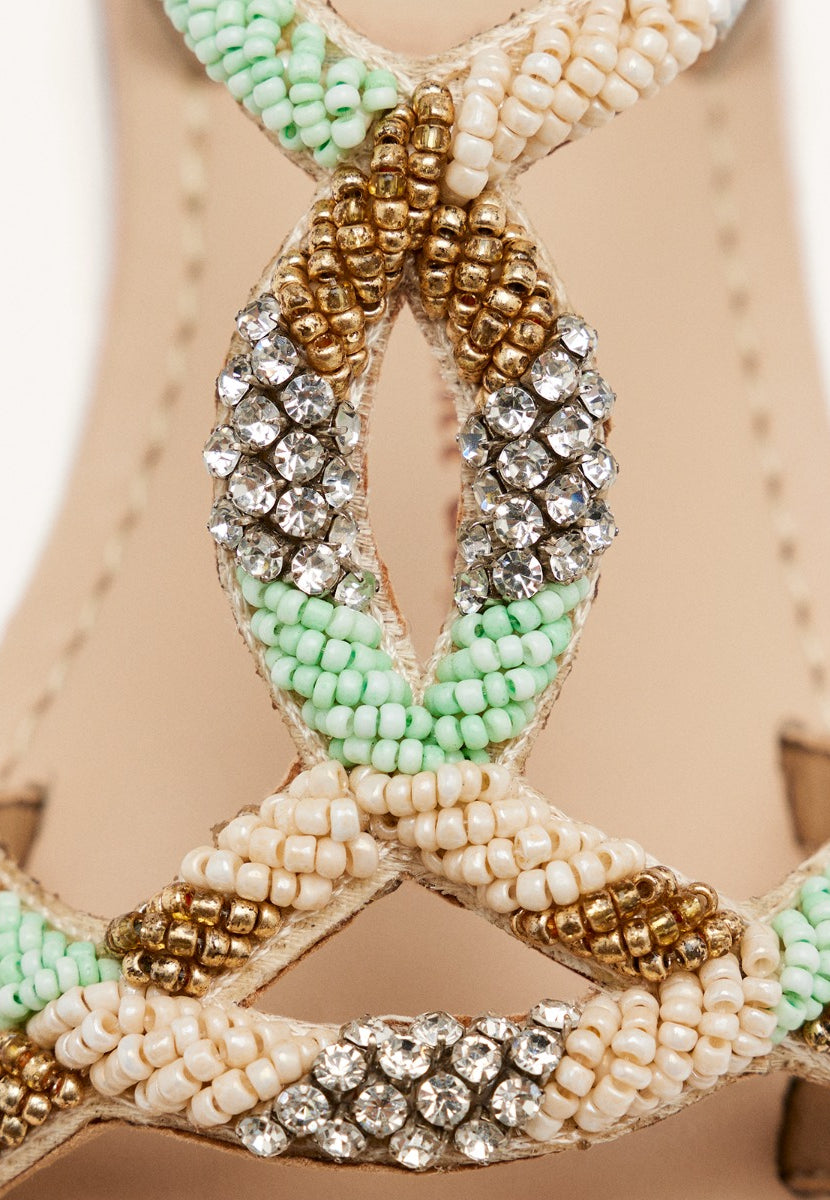 SANDALI PELLE CON PERLINE DIXMONT