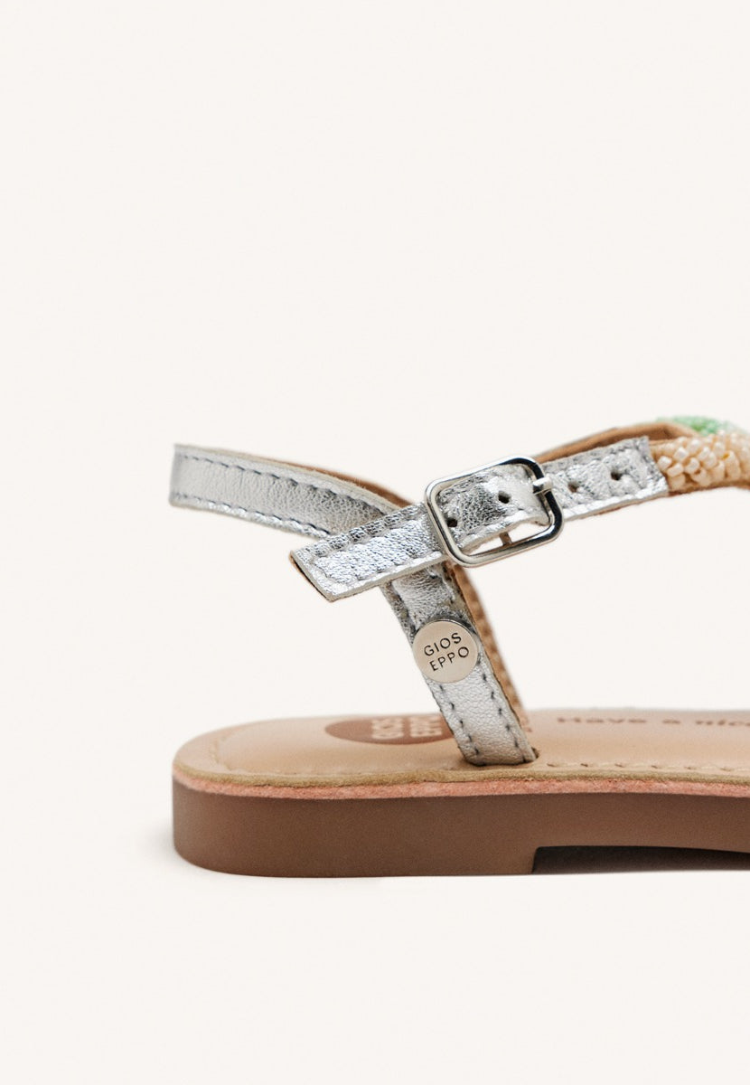 SANDALI PELLE CON PERLINE DIXMONT