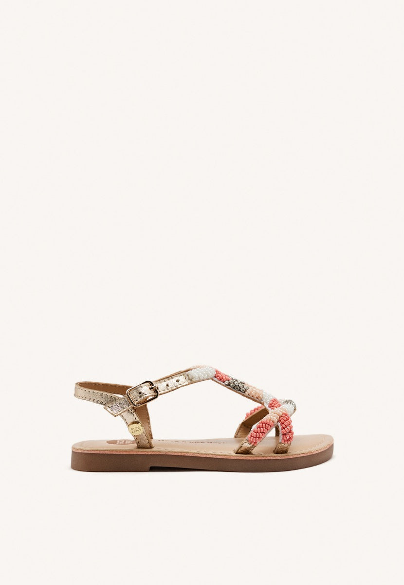 SANDALI PELLE CON PERLINE DIXMONT