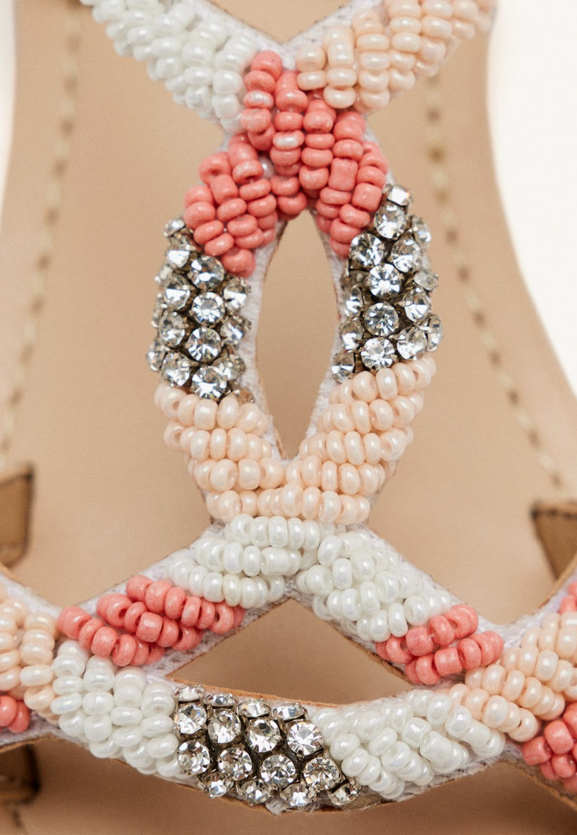 SANDALI PELLE CON PERLINE DIXMONT