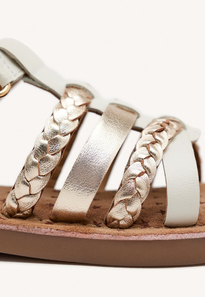 SANDALI PELLE INTRECCIATA POYSIPPI