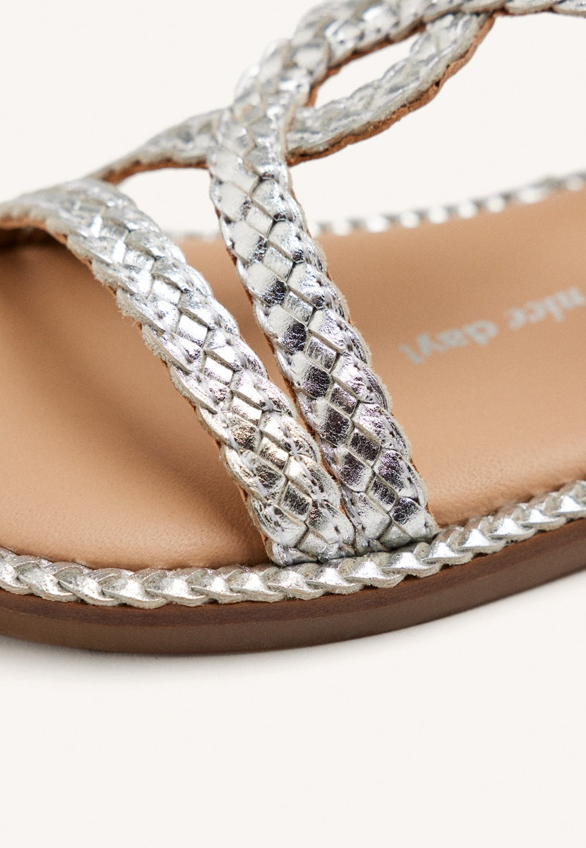 SANDALI PELLE INTRECCIATA VIROQUA