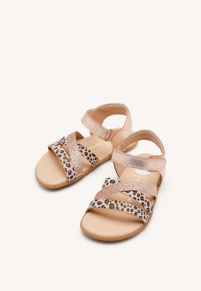 GIOSEPPO BAREFOOT - LEOPARD LEATHER DRAMMEN SANDALS