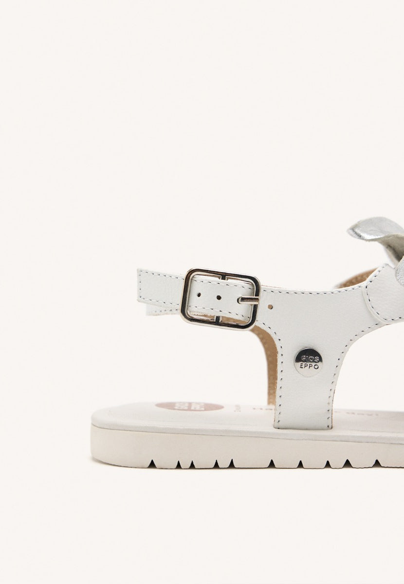 SANDALI GRECI PELLE FIORI LINNEUS