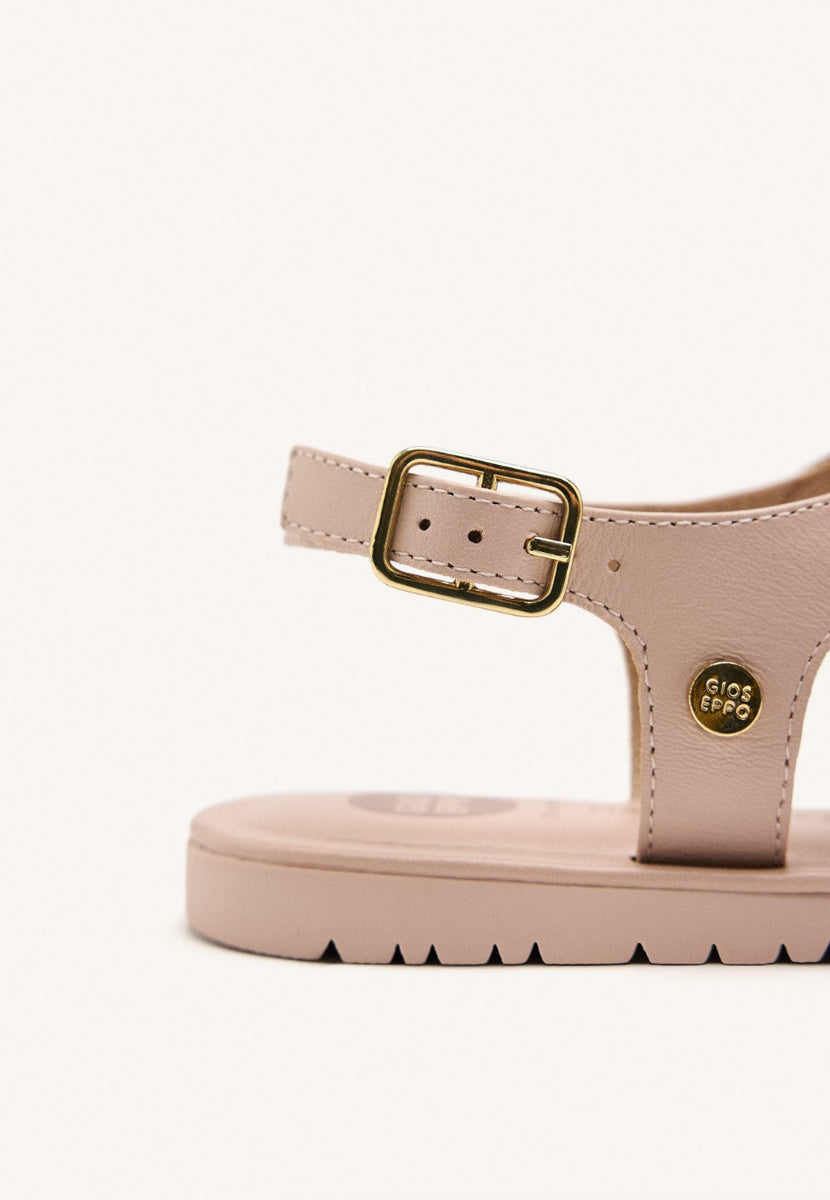 SANDALI GRECI PELLE FIORI LINNEUS