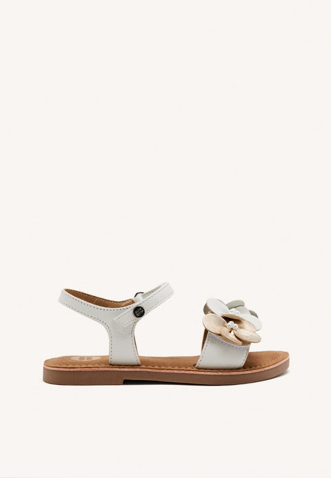 SANDALI PELLE CON FIORI BEECHER