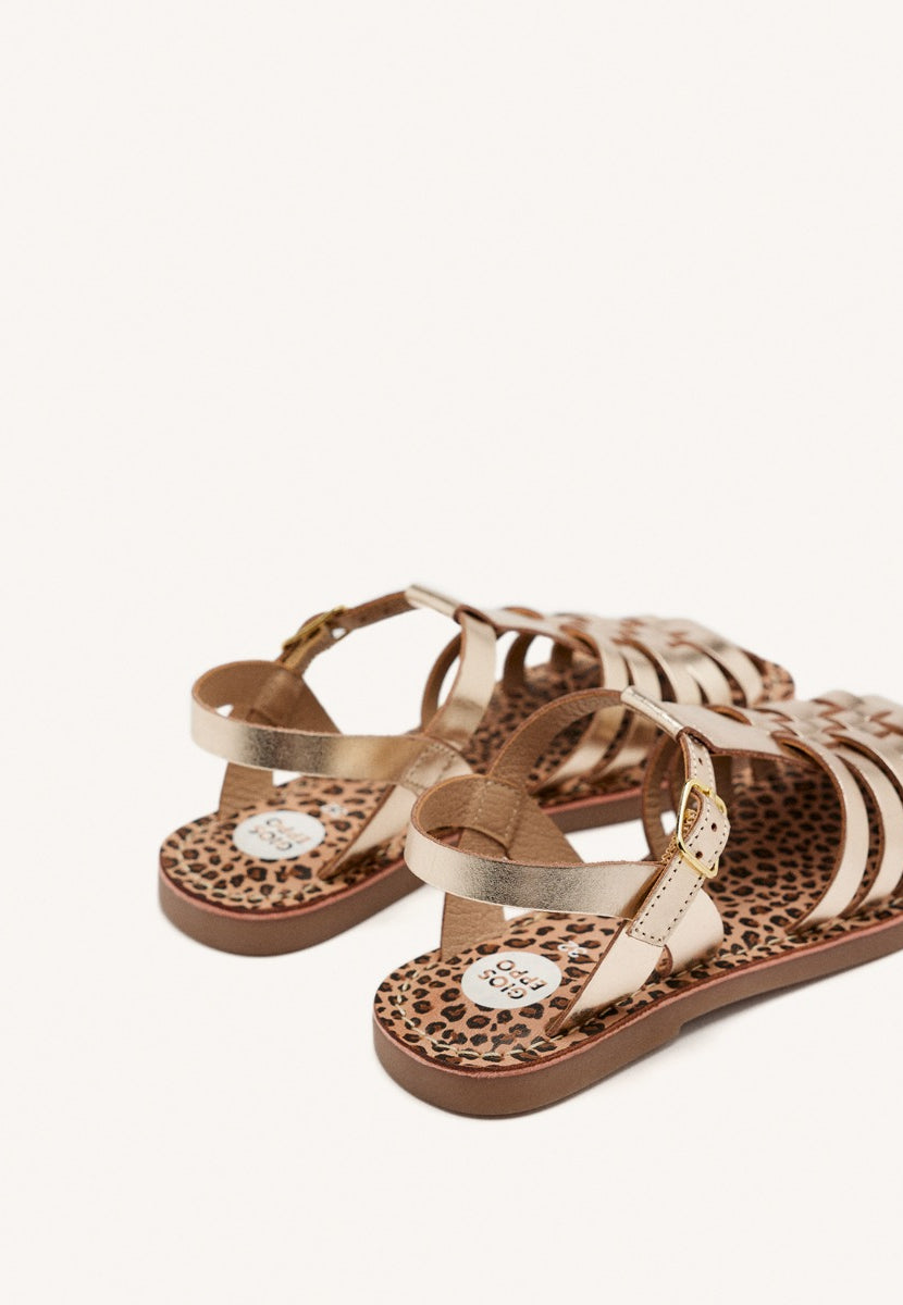 SANDALI CHIUSI PELLE METALLIZZATA AUBURN