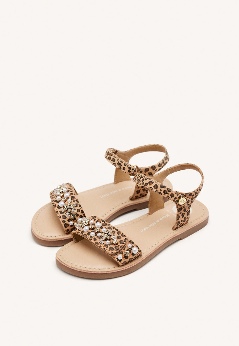 SANDALI PELLE LEOPARDATA BRIDGTON