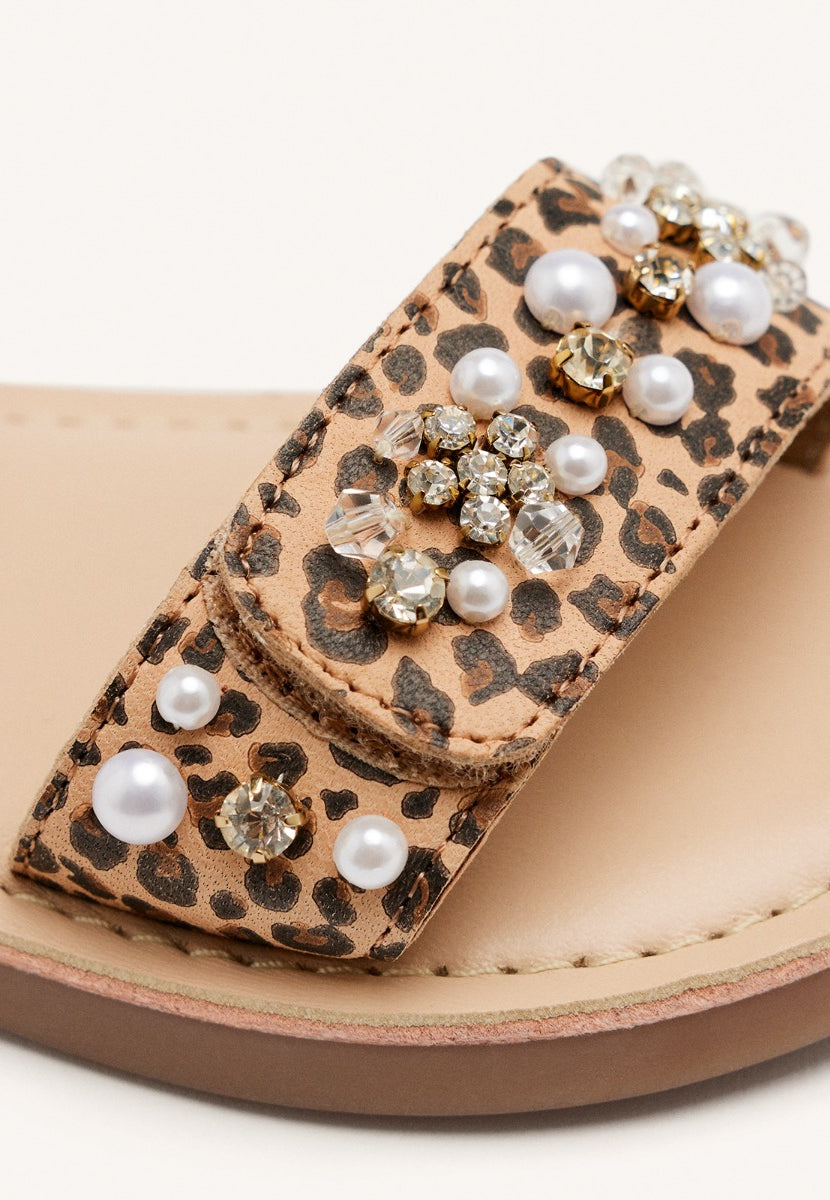 SANDALI PELLE LEOPARDATA BRIDGTON