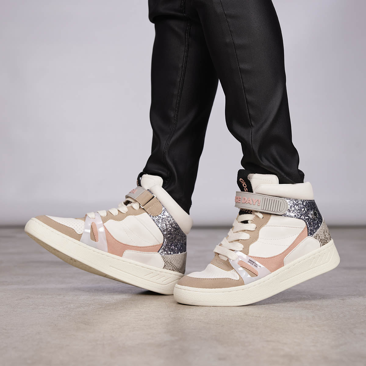 Gaibau women's white boot-style sneakers with details