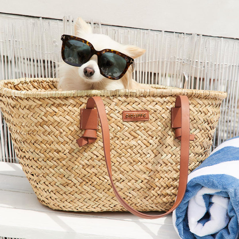 PANIER EN CUIR DE COULEUR AVEC CHAÎNE MULTICOLORE DESTIN 