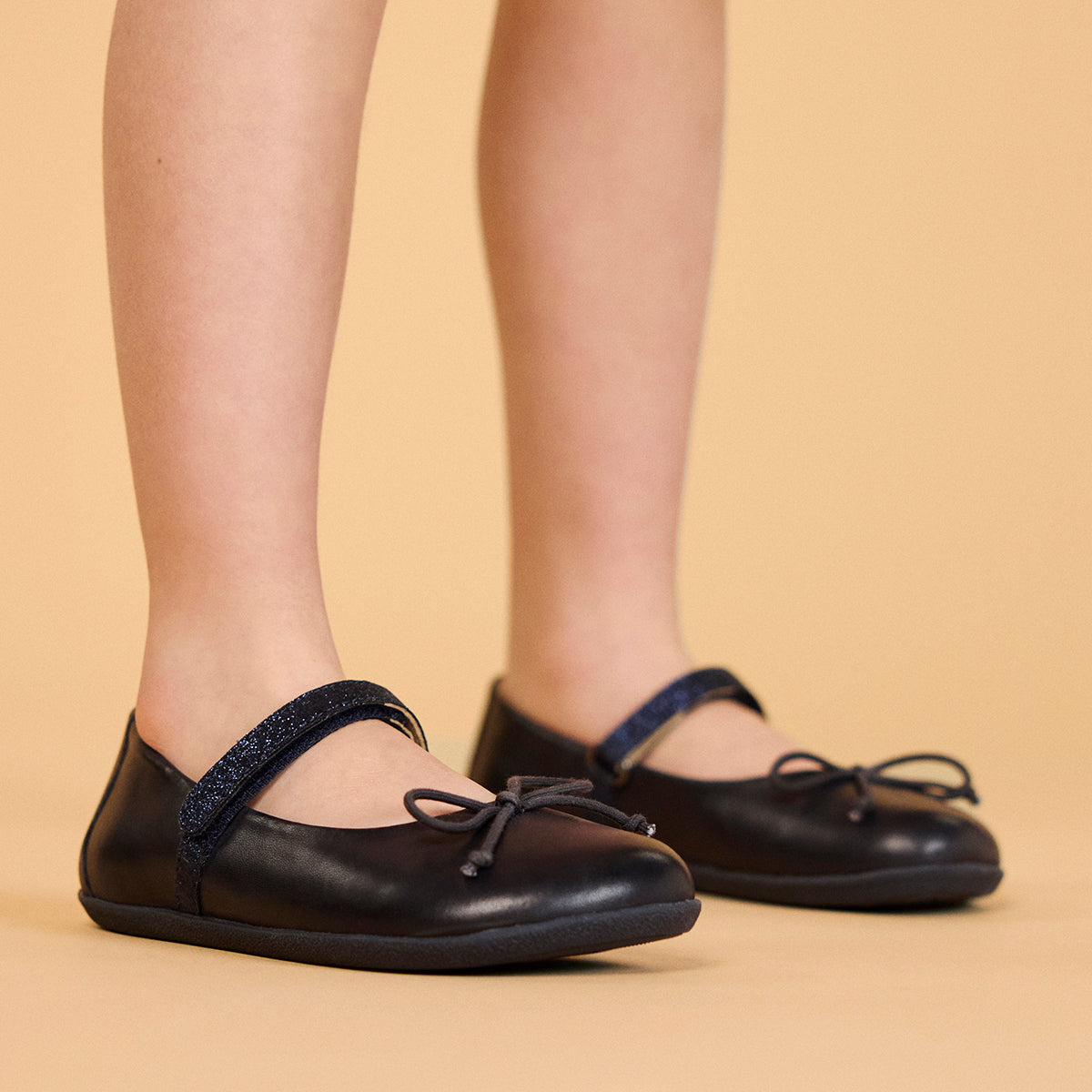 BALLERINE BLU NAVY CON GLITTER E FIOCCO DECORATIVO PER BAMBINA E BAMBINO ANNSVILLE