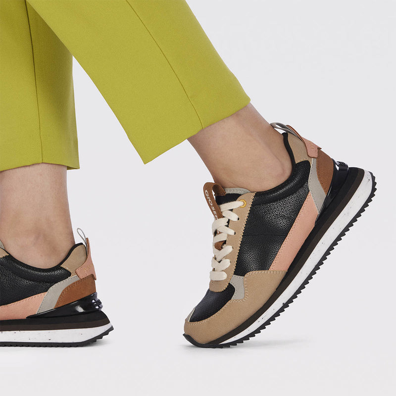 Sneakers negras con detalles multicolor para mujer davis 