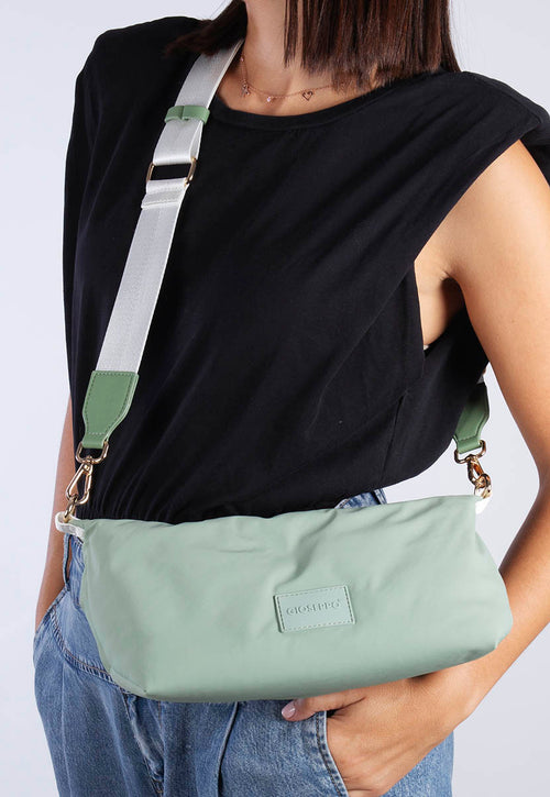 GREEN CROSSBODY BAG WITH CONTRAST HANDLE ALSEA