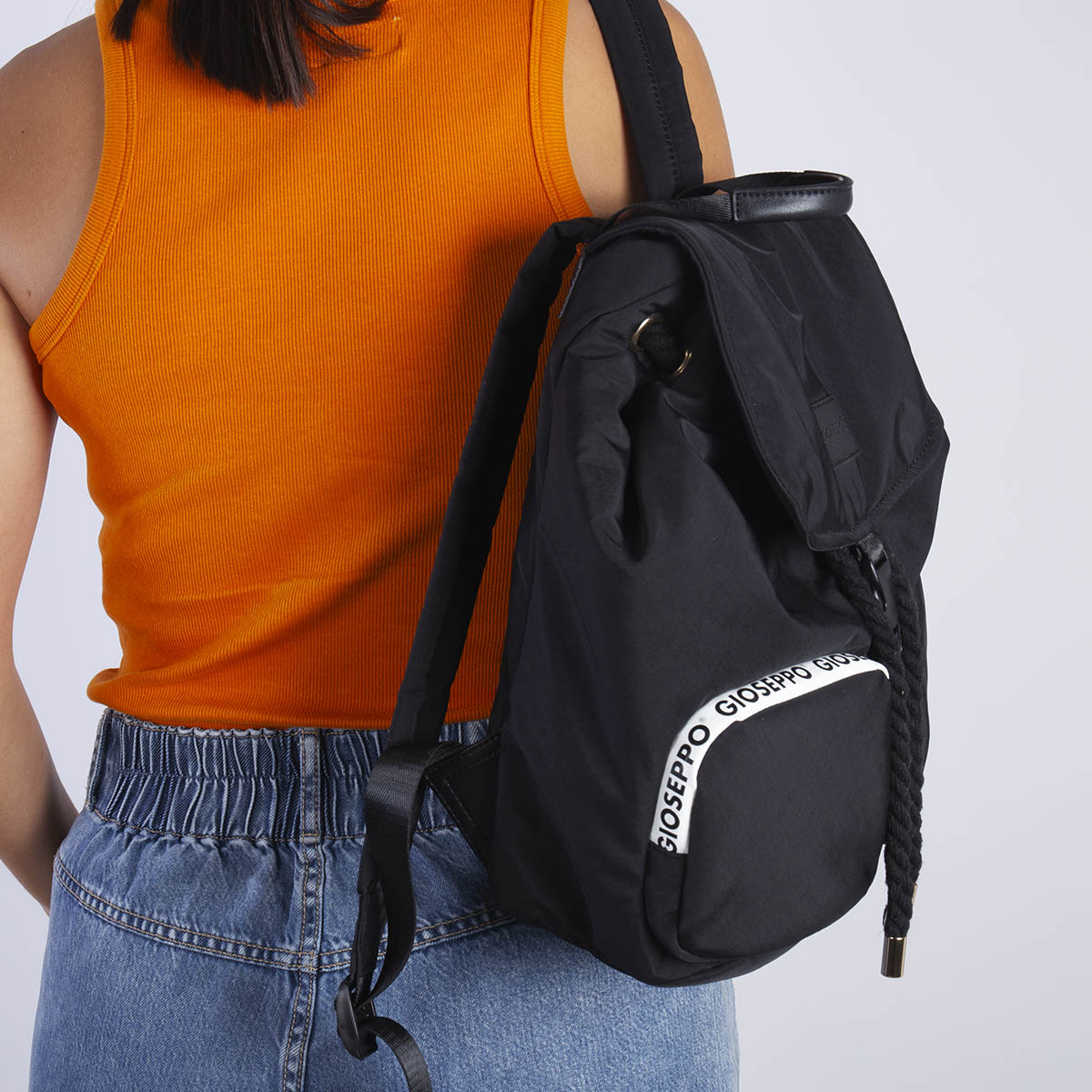 ZAINO NERO IN NYLON CON CONTRASTI DI COLORE BONSALL 