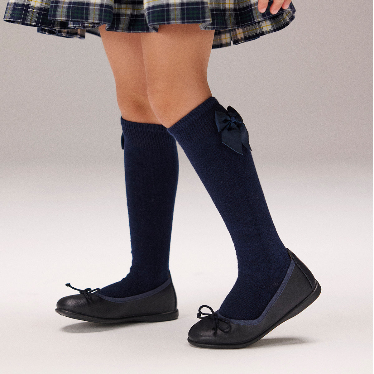 BALLERINE DELLA SCUOLA IN BLU NAVY VOLTAIRE 