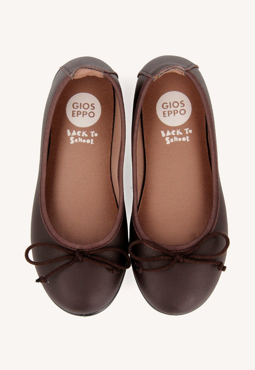 BAILARINAS ESCOLARES EN MARRÓN VOLTAIRE