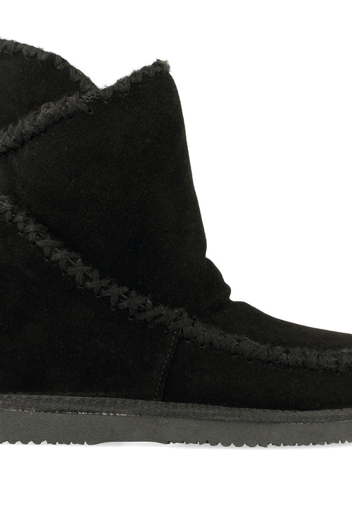 Botines negros de estilo australiano con cuña interna para mujer 42114