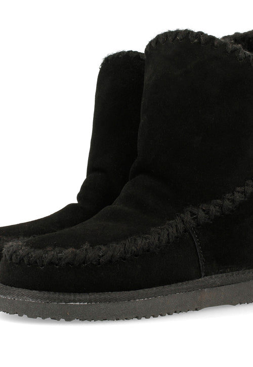 Botines negros de estilo australiano con cuña interna para mujer 42114