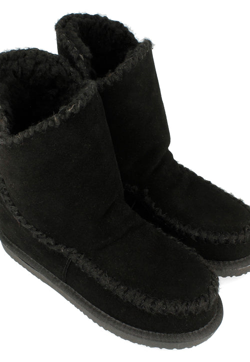 Botines negros de estilo australiano con cuña interna para mujer 42114