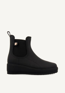 Botins de água pretos estilo chelsea para mulher 45808