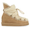 Camel Australian style boots with sheepskin detail for women  46486