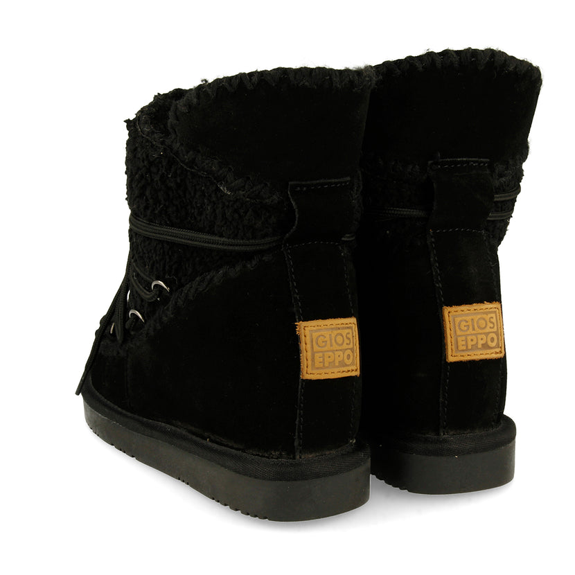 Botas estilo australiano negras con detalle de borrego para mujer 46486