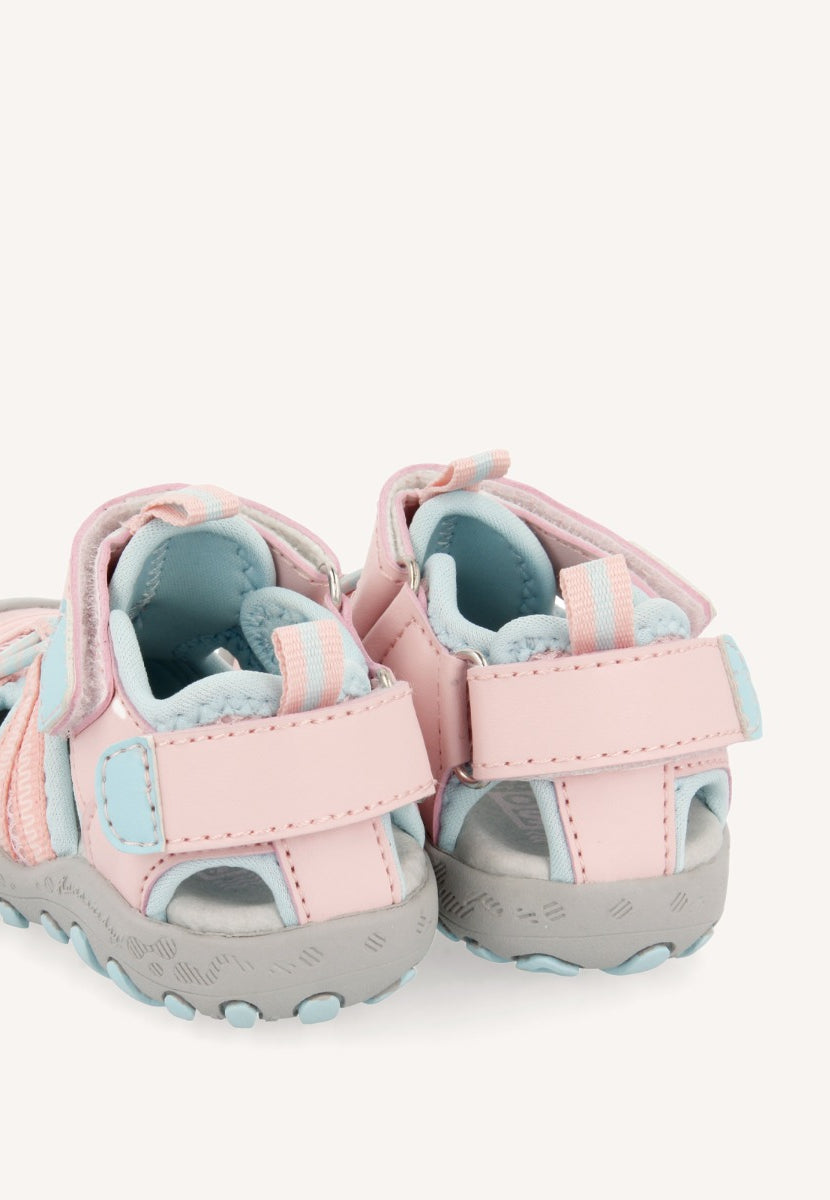 Sporty flip flops in pink and grey for girls TONALA
