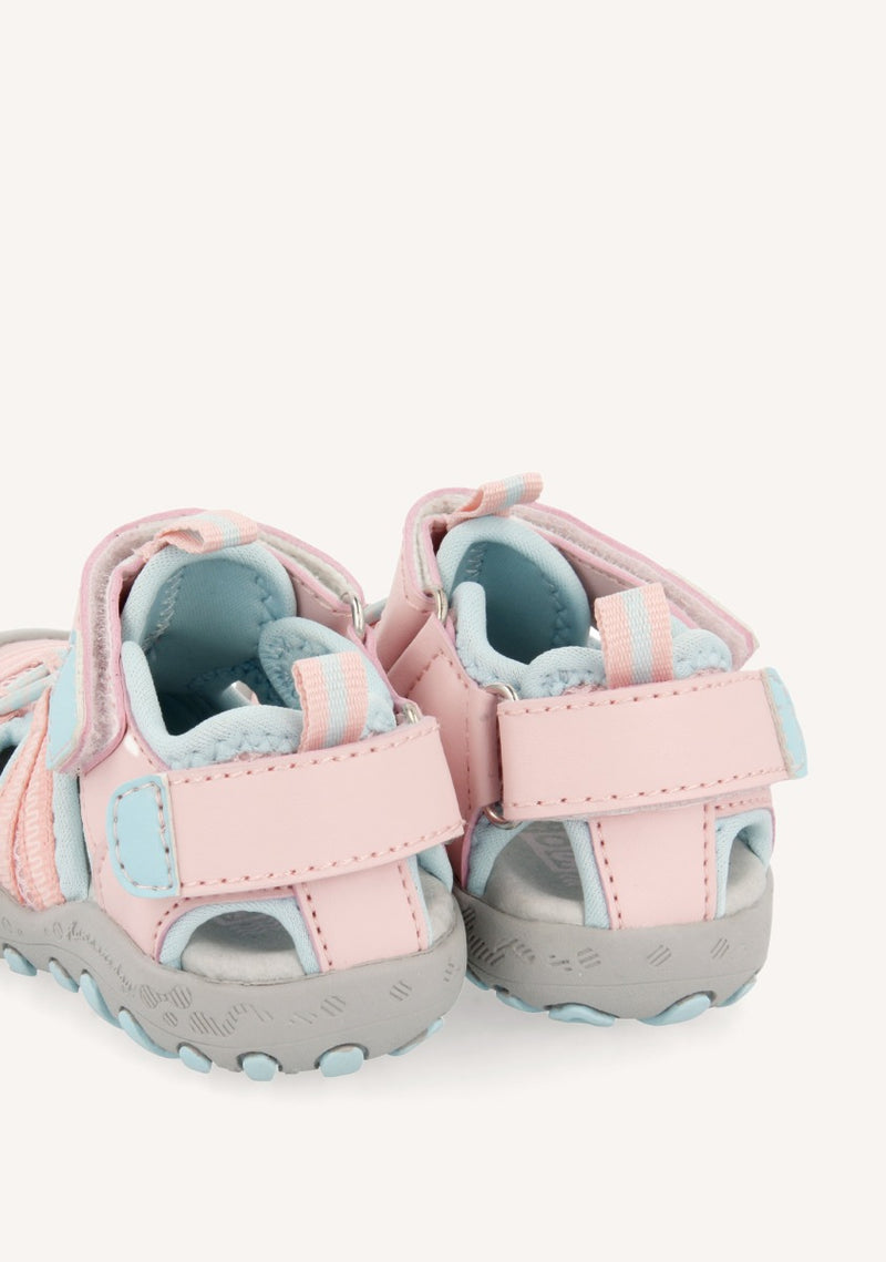 Sporty flip flops in pink and grey for girls TONALA