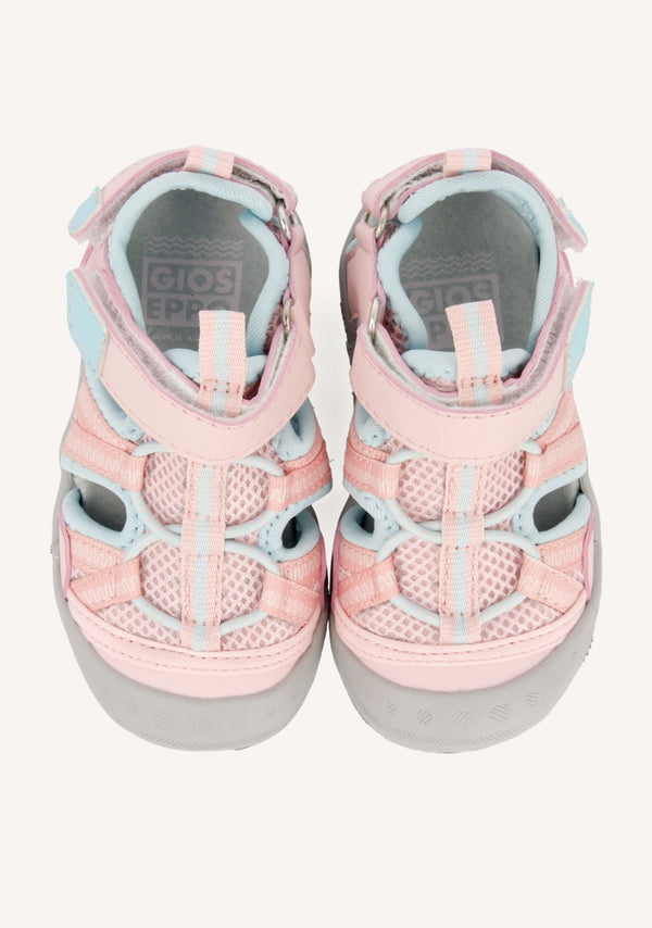 Sporty flip flops in pink and grey for girls TONALA