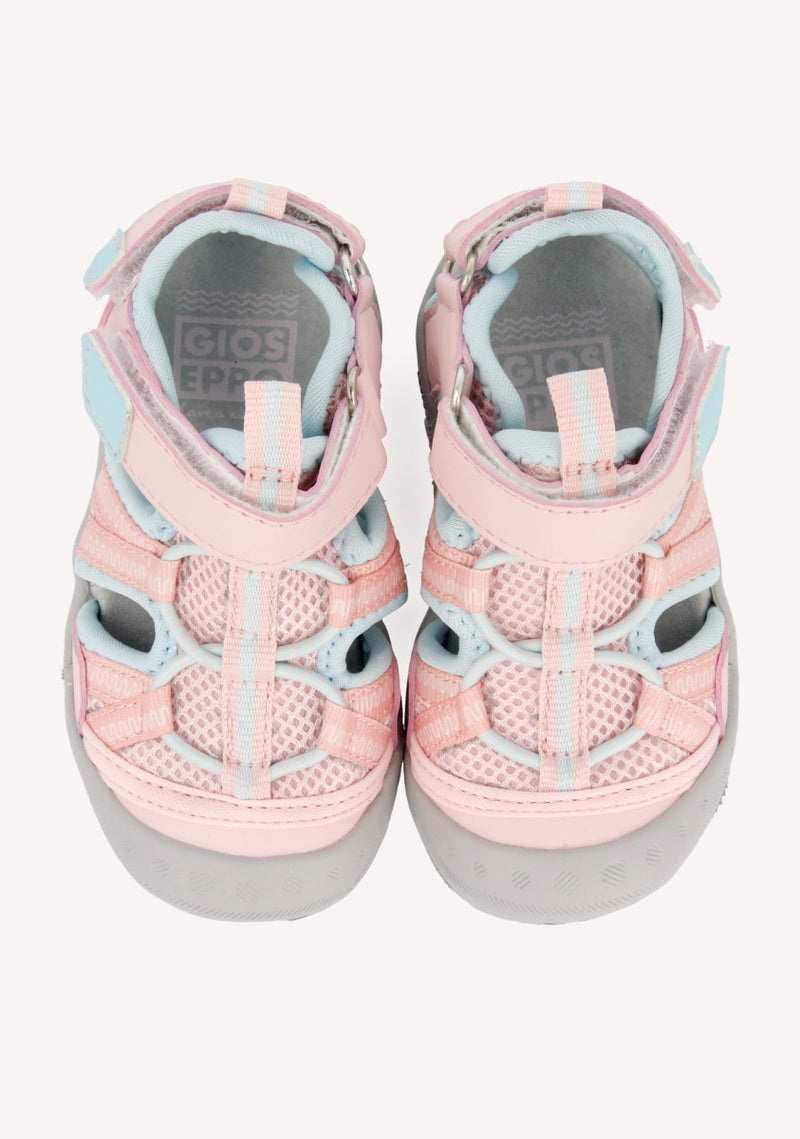 Sporty flip flops in pink and grey for girls TONALA