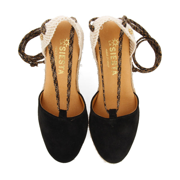 La siesta barbara women's black espadrilles