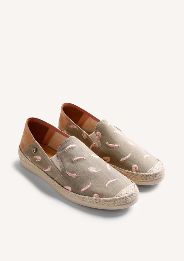 ESPADRILLES KAKI MOTIF POISSON