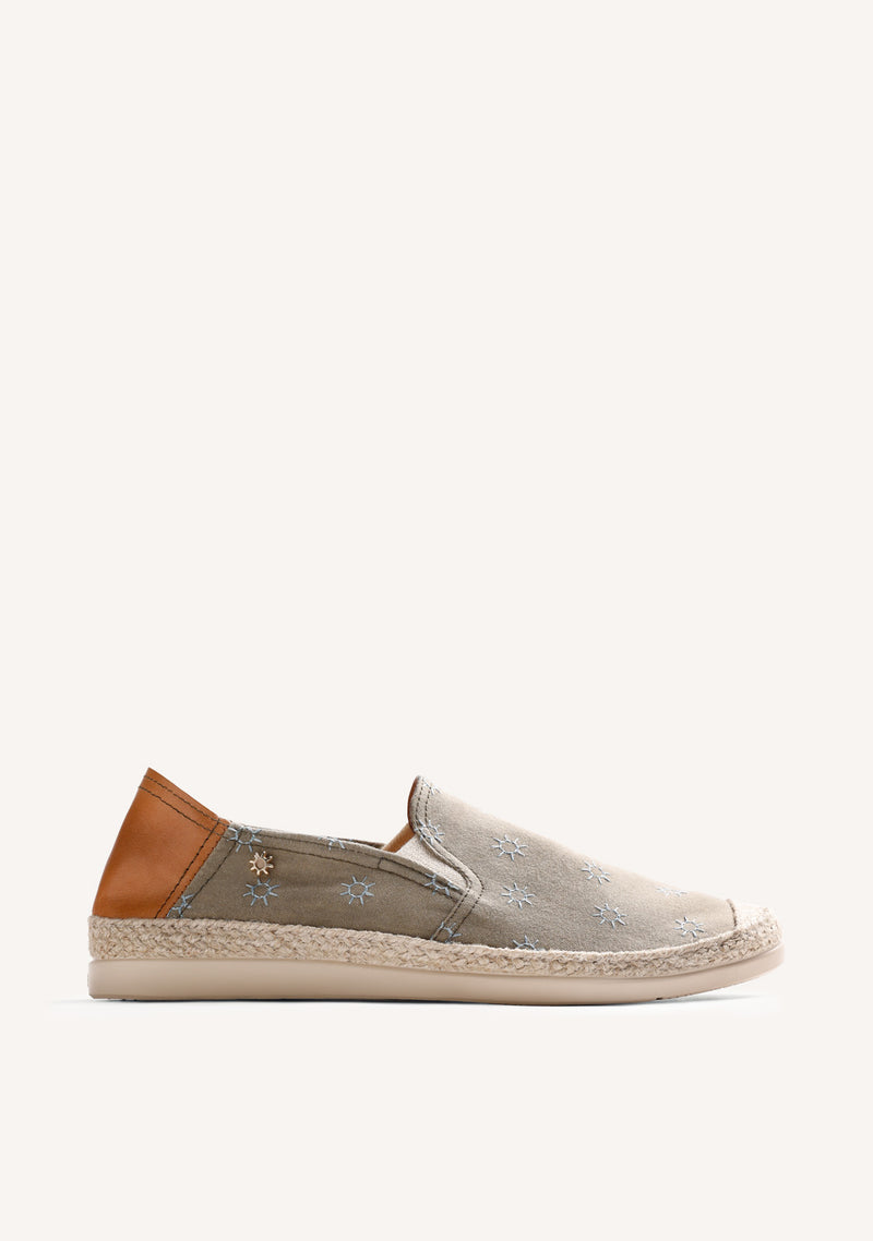 ESPADRILLES KAKI MOTIFS SOLEIL