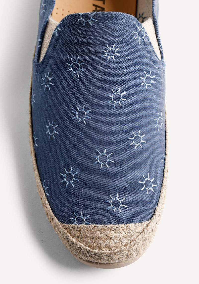 ESPADRILLES BLEUES MOTIFS SOLEIL
