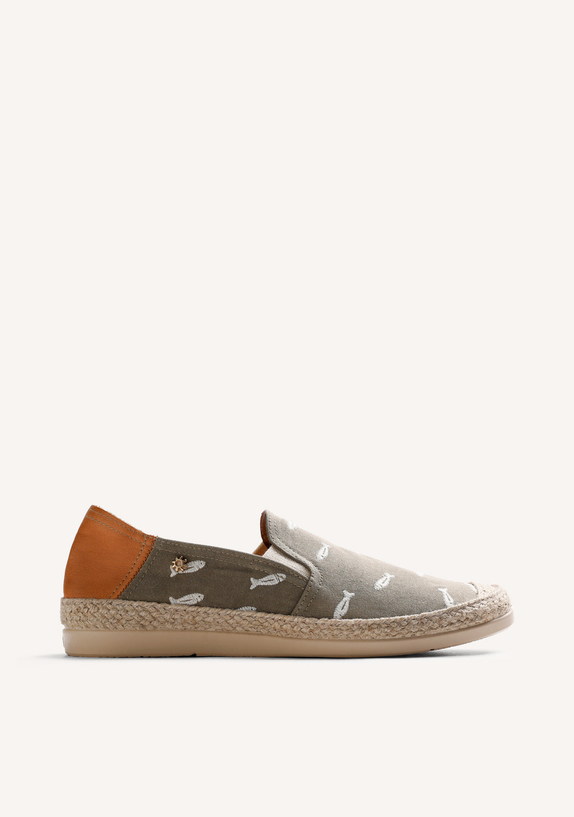 KHAKI ESPADRILLES FISH PATTERN