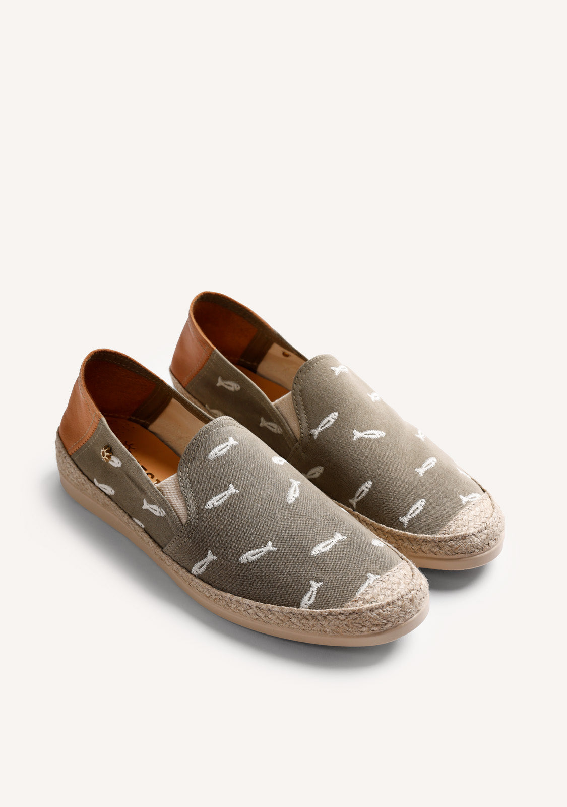 KHAKI ESPADRILLES FISH PATTERN
