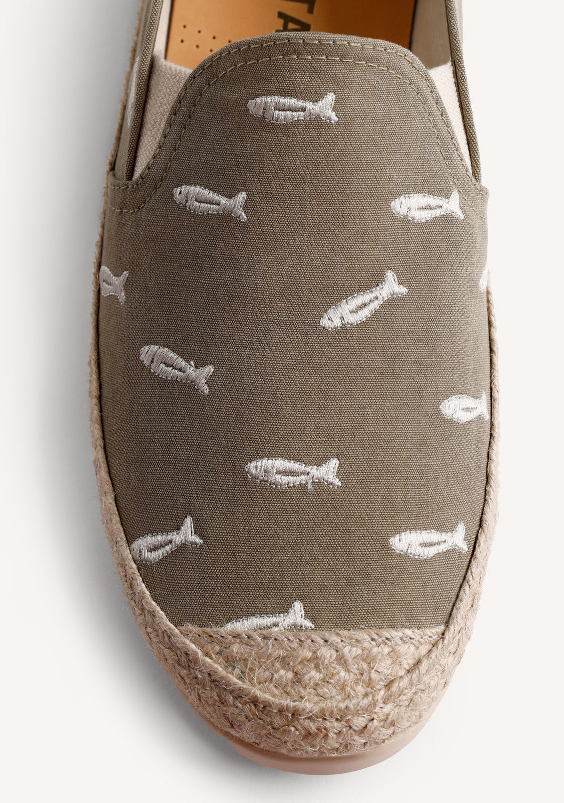 KHAKI ESPADRILLES FISH PATTERN