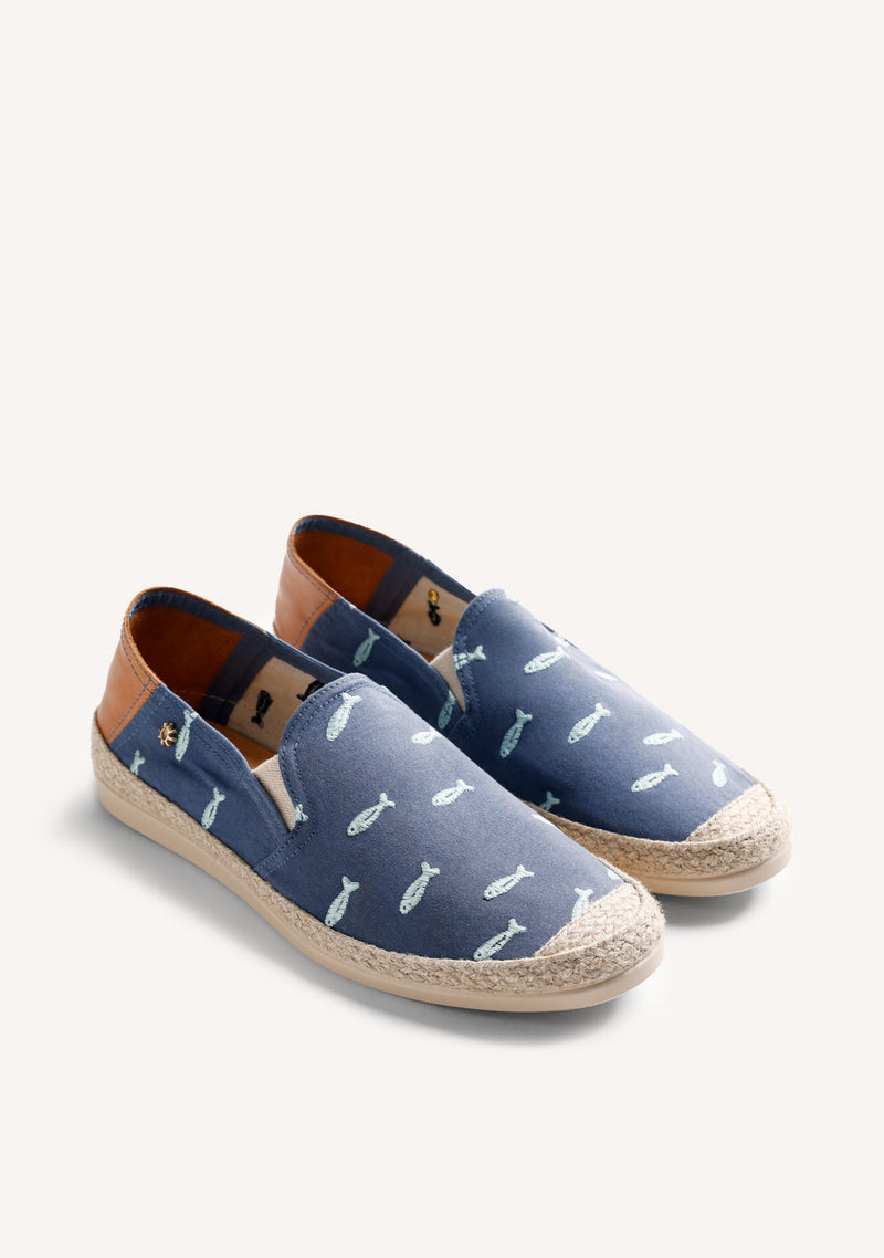 ESPADRILLES BLEUES MOTIF POISSON