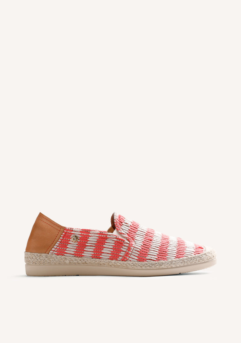 ESPADRILLES RAYURES CORAIL