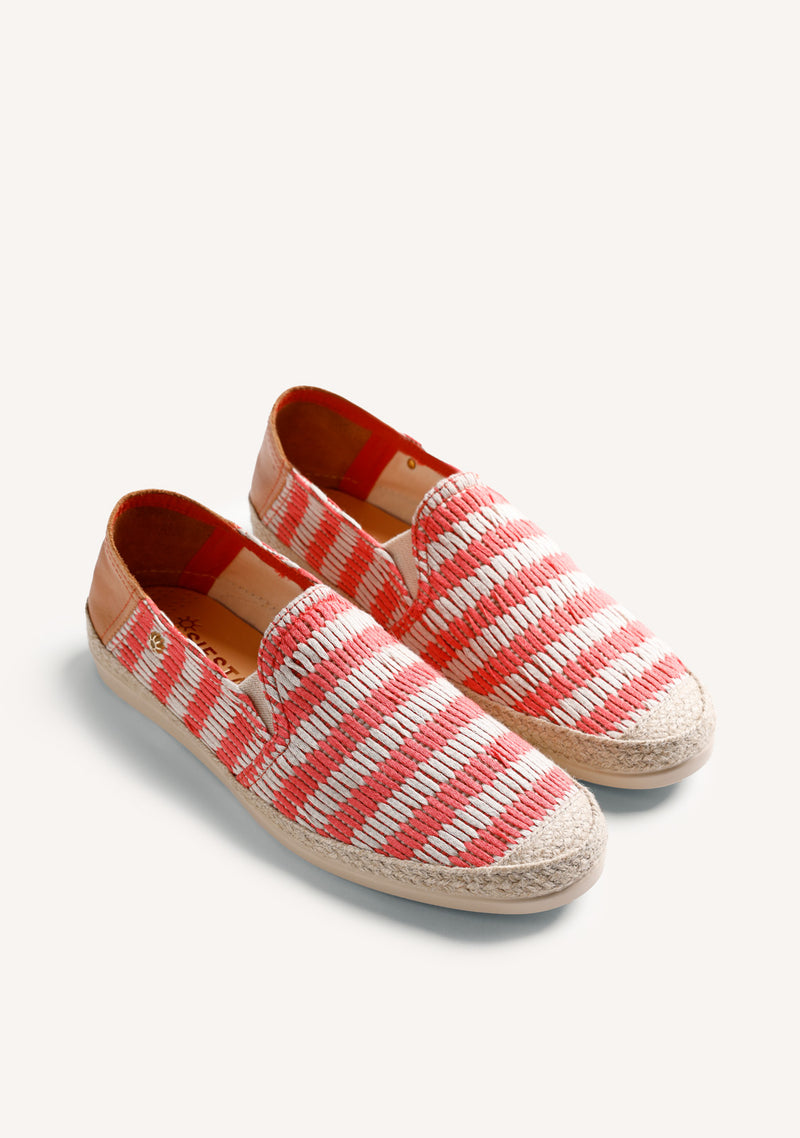 ESPADRILLES RAYURES CORAIL