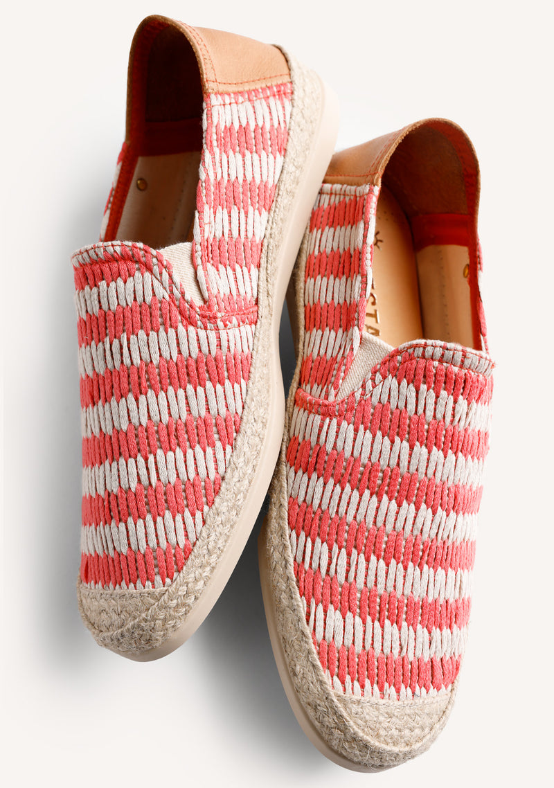 ESPADRILLES RAYURES CORAIL