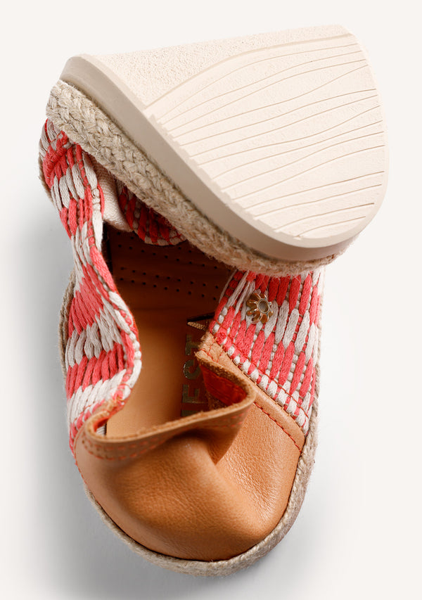 ESPADRILLES RAYURES CORAIL