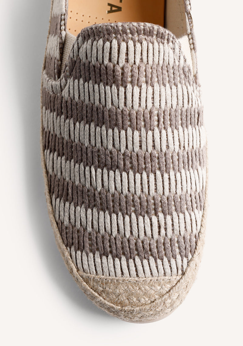 ESPADRILLES RAYURES TAUPE