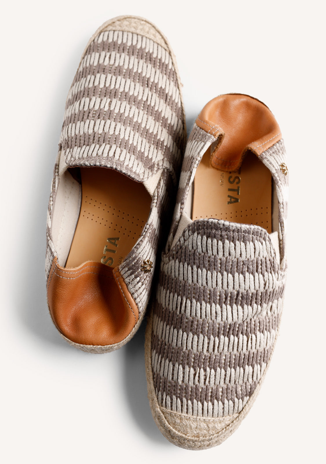 TAUPE STRIPED ESPADRILLES