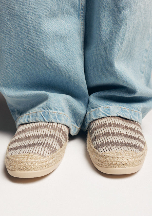 ESPADRILLES RAYURES TAUPE