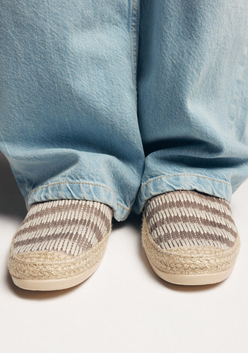ESPADRILLES RAYURES TAUPE